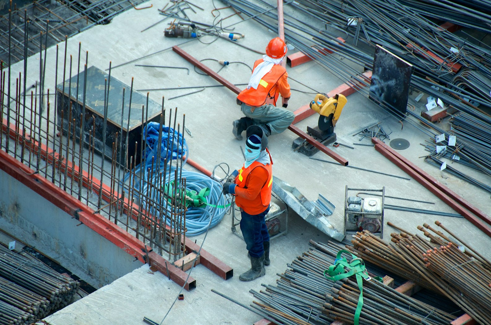 Construction team at work